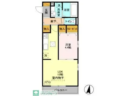 アネシス(1LDK/2階)の間取り写真