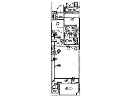 ジェノヴィア東川口(1K/2階)の間取り写真