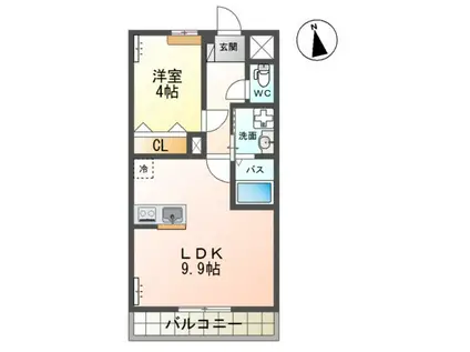 グランドール泉II(1LDK/2階)の間取り写真
