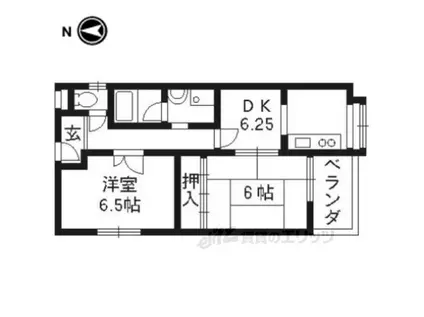 VEN DOME桂(2DK/3階)の間取り写真