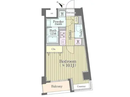 レジデンス西早稲田(1K/4階)の間取り写真