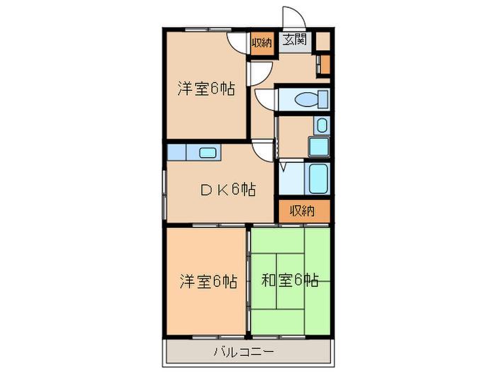 コーポなかよし(3DK/3階)の間取り写真