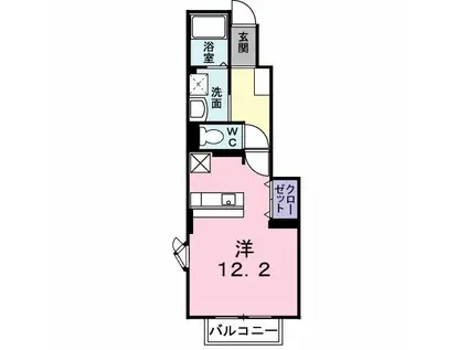 ハーベストスクエア弐番館(1K/1階)の間取り写真