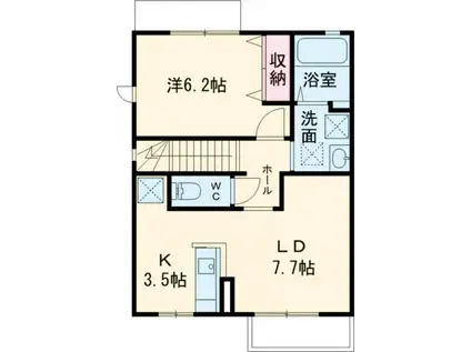 ユアメゾン小山A(1LDK/2階)の間取り写真