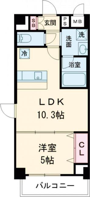 LA PCHE KINO(1LDK/2階)の間取り写真