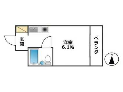 サンシャイン山手(ワンルーム/2階)の間取り写真