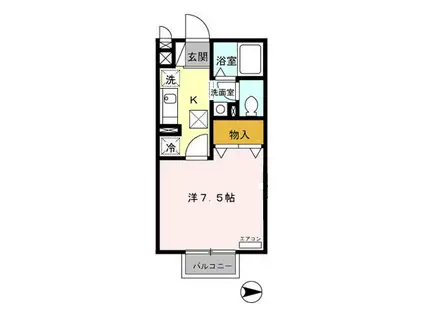 グレイスコート(1K/1階)の間取り写真