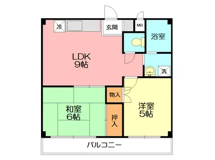 杉浦ビル(2DK/1階)の間取り写真