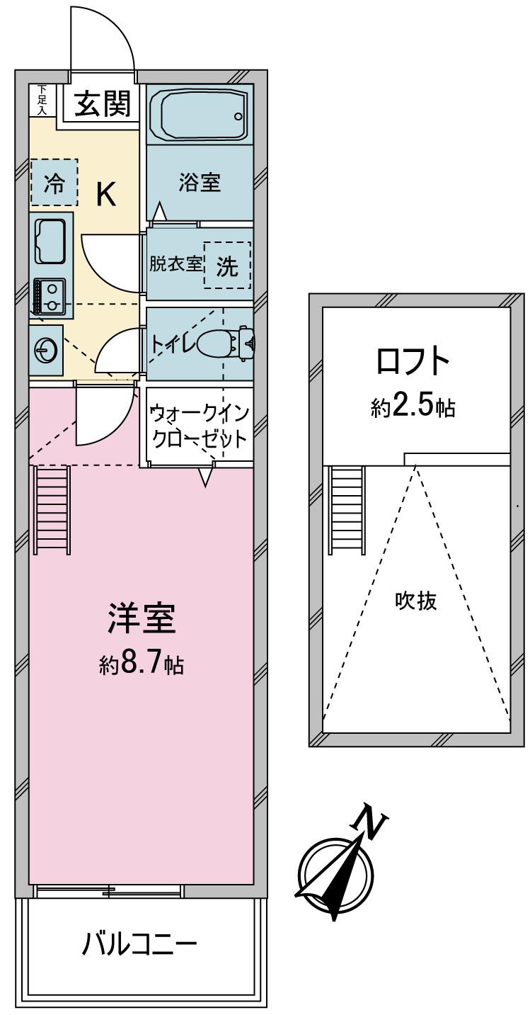 FORER(1K/3階)の間取り写真