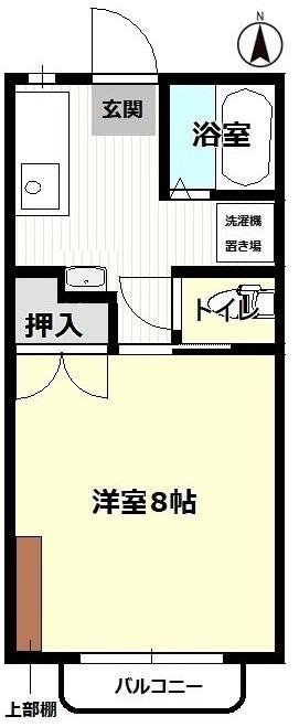総社SフラッツG棟(1K/2階)の間取り写真