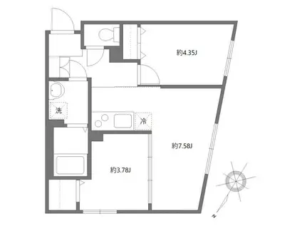 エルファーロ大塚IV(2DK/1階)の間取り写真
