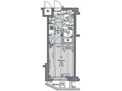 ガーラ・ヒルズ目黒東山(1K/1階)の間取り写真