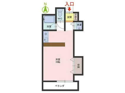 メゾンDEフェニックス(ワンルーム/4階)の間取り写真