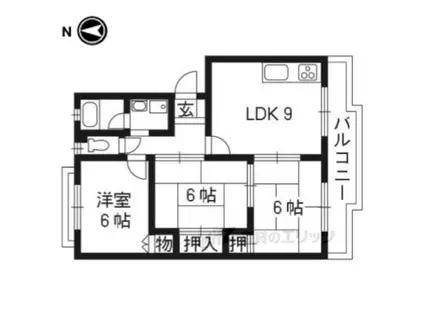 ハイツナカムラⅡ(3LDK/1階)の間取り写真