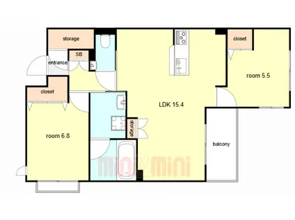 グランメゾン本山(2LDK/3階)の間取り写真