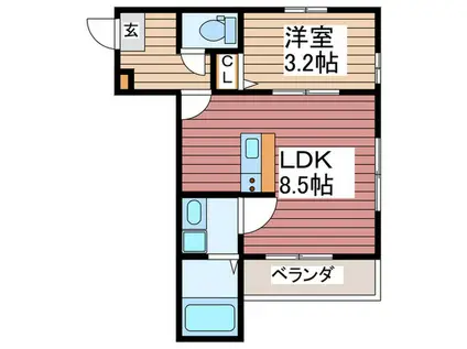 BESTSTAGE草加氷川町IV(1LDK/2階)の間取り写真