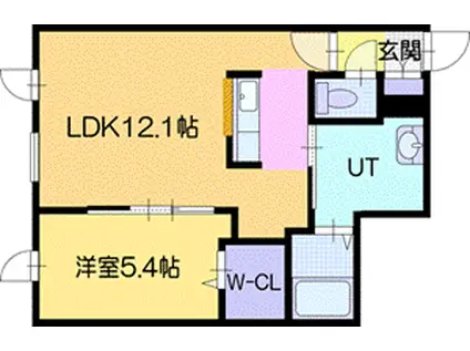 プレミアイスト エヌドット43(1LDK/3階)の間取り写真