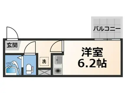 HESTA近大前(ワンルーム/2階)の間取り写真