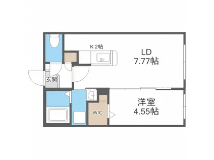 RITZ GRANDE中島公園(1LDK/3階)の間取り写真