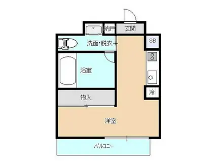 KAFU-SHI KUME(ワンルーム/3階)の間取り写真