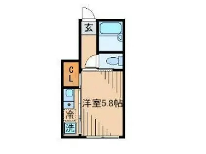 バーミープレイス中野富士見町(1K/1階)の間取り写真