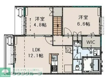 コンフォートMヒルズ二番館(2LDK/2階)の間取り写真