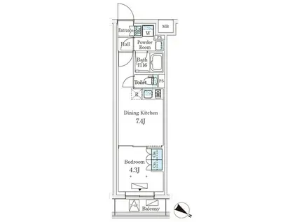 参宮橋ビューアパートメント(1DK/2階)の間取り写真