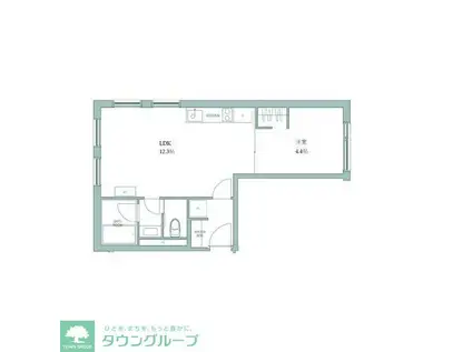 エスセナーリオ等々力(1LDK/4階)の間取り写真