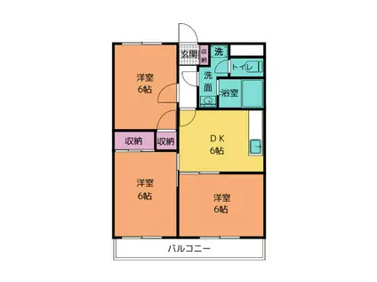 ストークハウス岩崎A棟(3DK/1階)の間取り写真