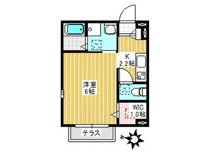 アイ.エス.メジロレジデンス(1K/1階)の間取り写真