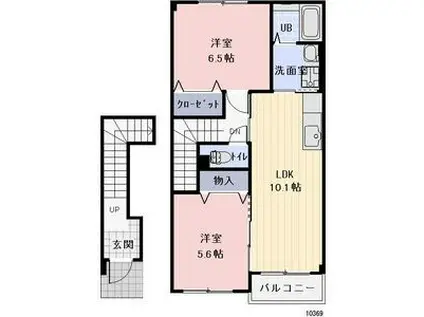 イーストサイドフジ(2LDK/2階)の間取り写真