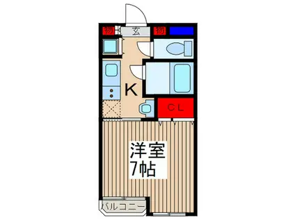 増尾マンション(1K/3階)の間取り写真