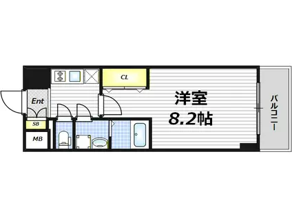 セオリー梅田ドムス(1K/5階)の間取り写真