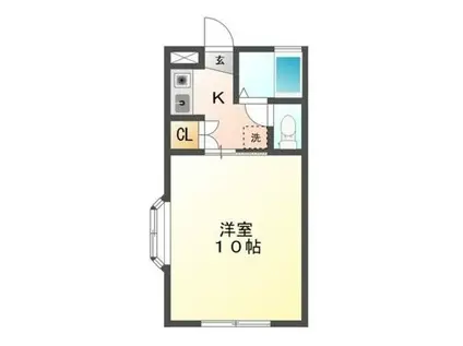 サントラストA(1K/3階)の間取り写真