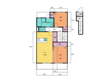 フィオーレ(2LDK/2階)の間取り写真