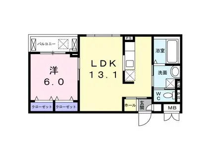 トミー コンフォート(1LDK/3階)の間取り写真