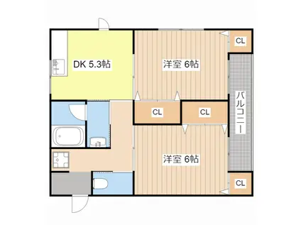 パーシィモン(1DK/1階)の間取り写真