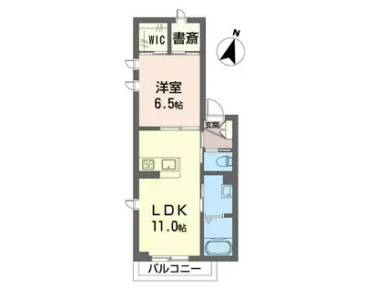 シャルマン II(1LDK/1階)の間取り写真