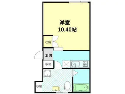 ALERO桜新町(ワンルーム/1階)の間取り写真