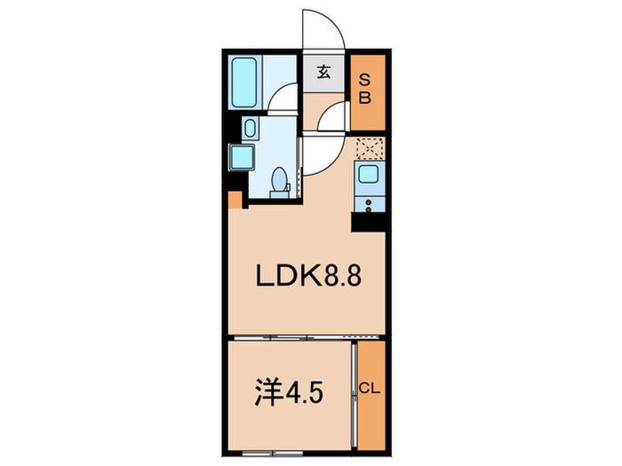 GENOVIA池袋(1LDK/3階)の間取り写真