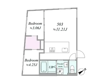TRIAS513(2LDK/5階)の間取り写真