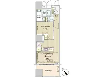 WEMBLEY OMOTESANDOU ウェンブリー表参道(1LDK/5階)の間取り写真