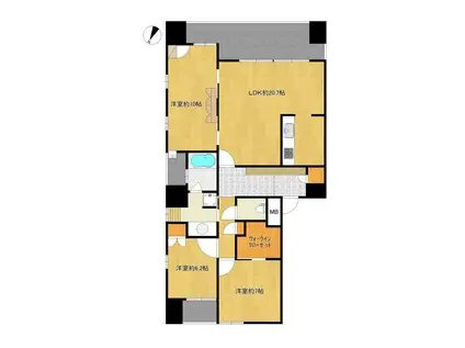 グランドメゾン浄水(3LDK/2階)の間取り写真