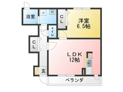ニューリバーサイド(1LDK/1階)の間取り写真
