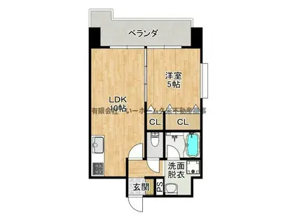 ヨシカワマンション高城(1LDK/9階)の間取り写真