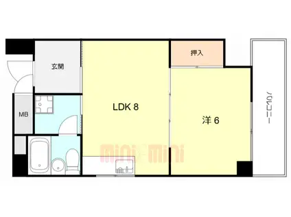 アルトビノ野里(1LDK/6階)の間取り写真