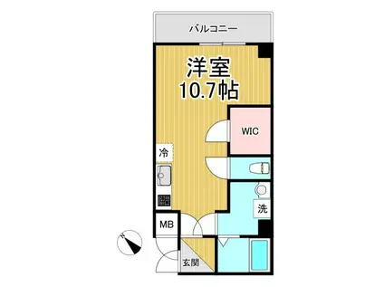 ELEGANTE宝塚(ワンルーム/2階)の間取り写真