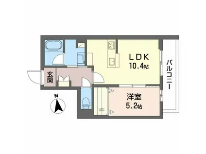 シャーメゾン光樹セントラル(1LDK/2階)の間取り写真