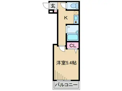 グランディール武蔵小杉(1K/1階)の間取り写真