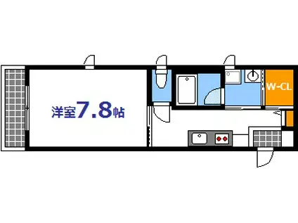 アガトンツインズα(1K/1階)の間取り写真